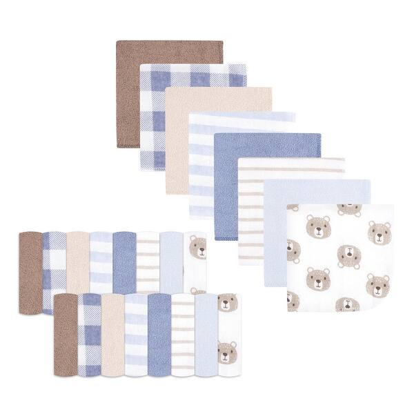 slide 1 of 1, Hudson Baby Infant Boy Rayon from Bamboo Washcloth Bundle, Bear, One Size - Bear - One Size One Size - Bear