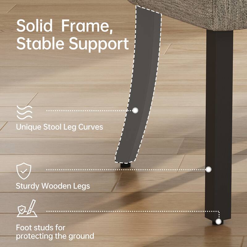 Set of 2/4/6 Modern Fabric Upholstered Dining Room Chair Kitchen Chairs with Wood legs