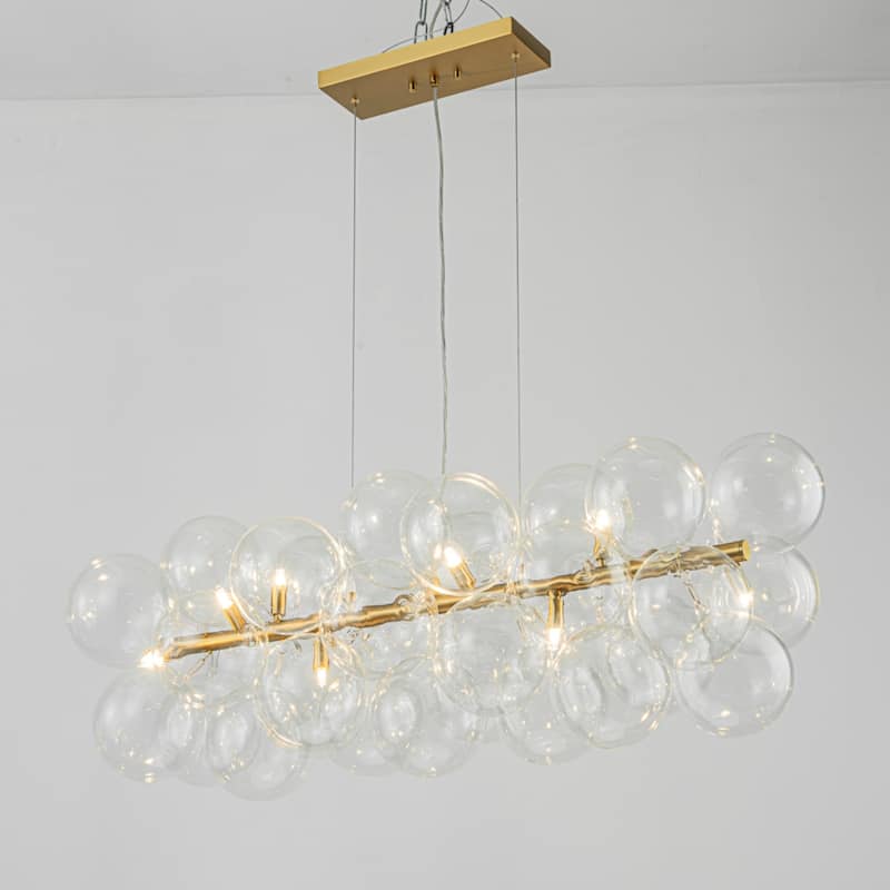 Modern 42" Large Glass Sputnik Bubble Chandelier Cluster Smoked Linear Chandelier - W42.1"
