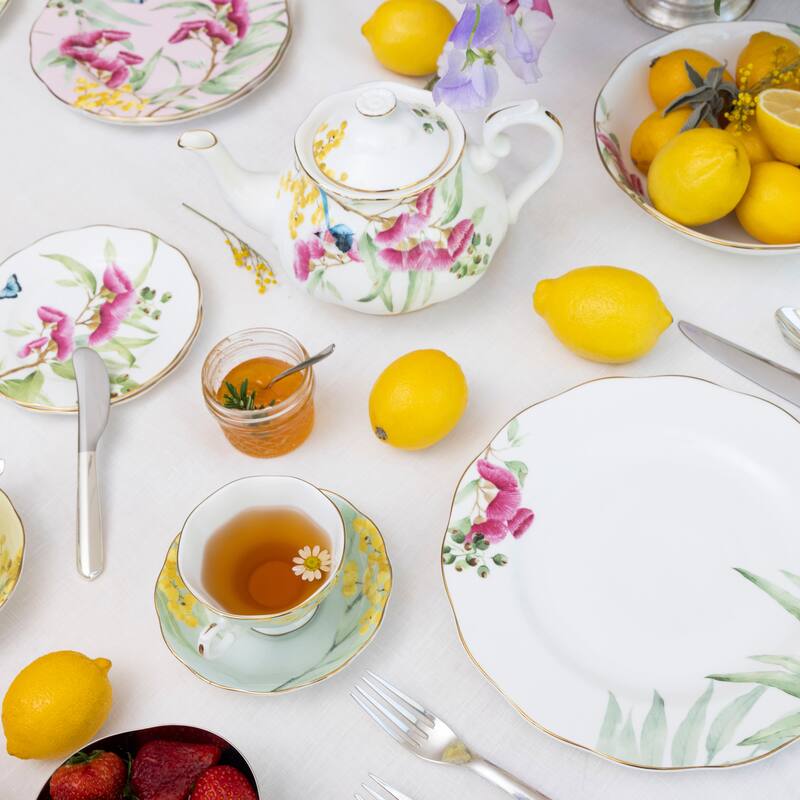 Royal Albert Miranda Kerr Australiana Teacup & Saucer, Set of 4