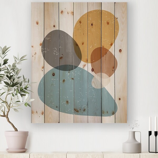 Designart 'Minimal Elementary Organic And Geometric Compostions XIV' Modern Print on Natural Pine Wood. Opens flyout.