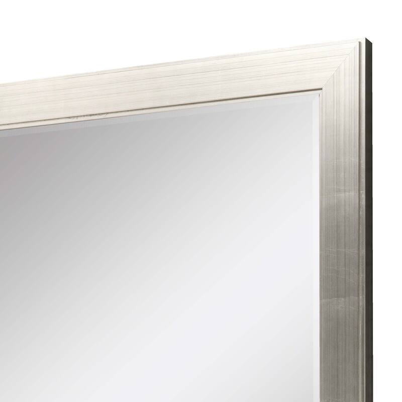 HomeRoots 53" Silver Solid Wood Framed Accent Mirror - 41.00 in. x 53.00 in. x 2.00 in.