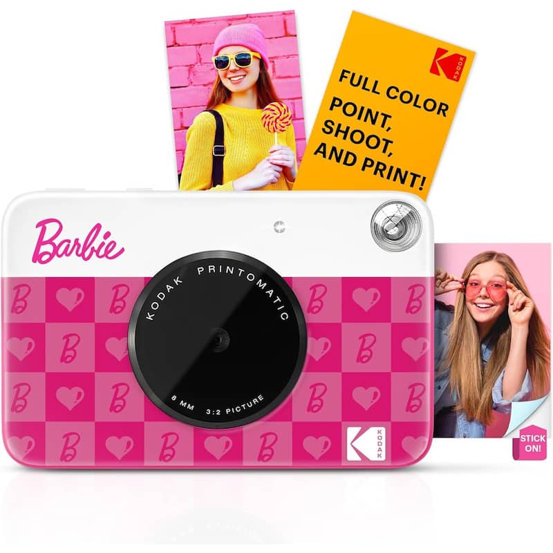 Kodak x Barbie Printomatic Instant Print Camera, Iconic Style Case + Zink Paper (20 Sheets) - Bundle - Pink - N/A - Pink