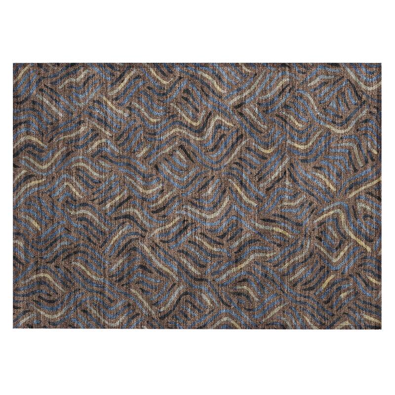 Machine Washable Indoor/ Outdoor Modern Jamie Chantille Rug