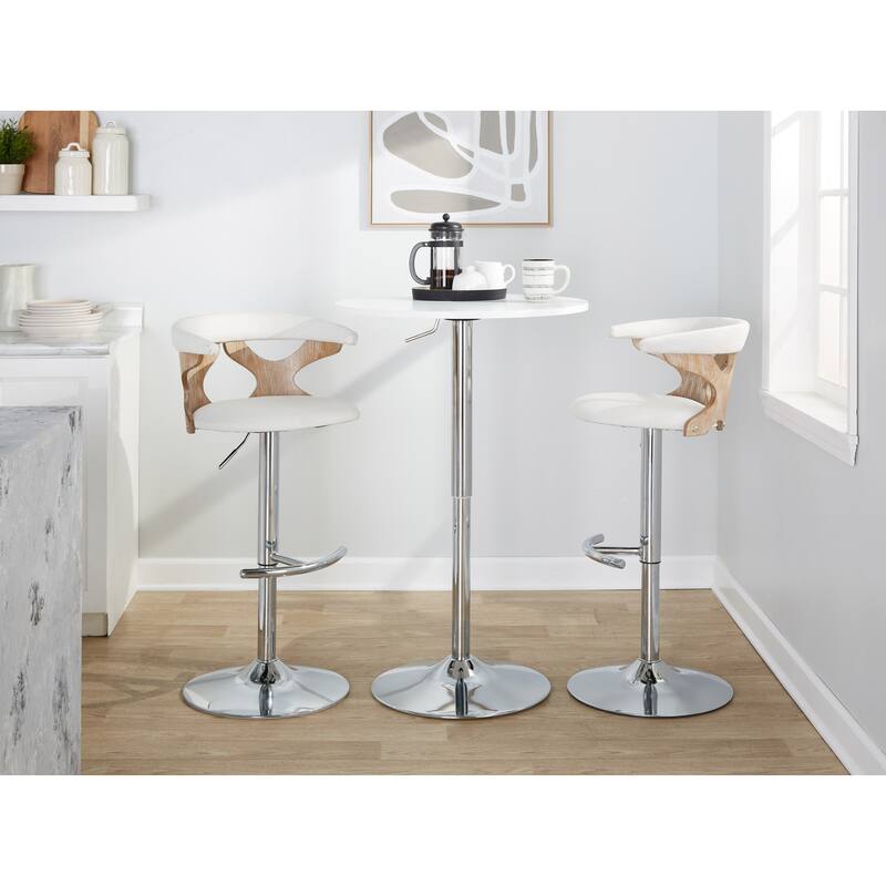 Carson Carrington Viby Adjustable Bar Stool with Rounded T Footrest (Set of 2)