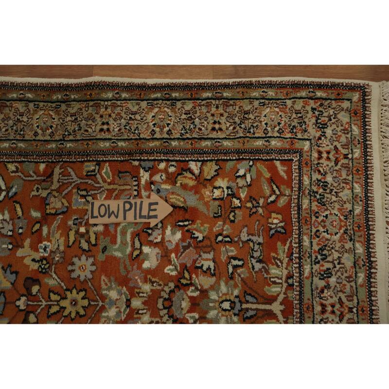 Hand Knotted Oriental 100% Wool Carpet Traditional Floral Oranges & Rust Tabriz Area Rug - 6' 0'' X 4' 2''