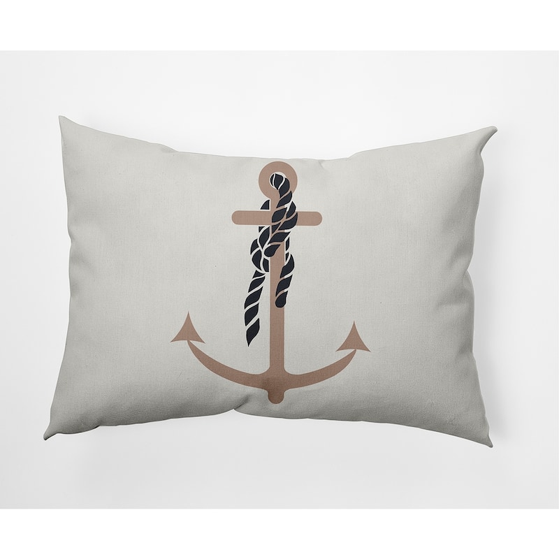 Anchor and Rope Nautical Decorative Indoor Pillow - Mauve - 14" x 20"
