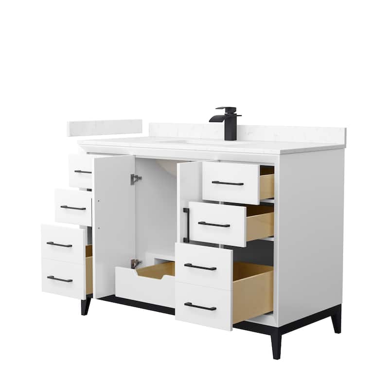 Amici Single Bathroom Vanity Set, Cultured Marble Top
