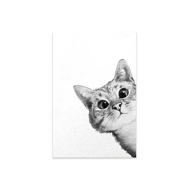 Sneaky Cat Print On Acrylic Glass by Laura Graves
