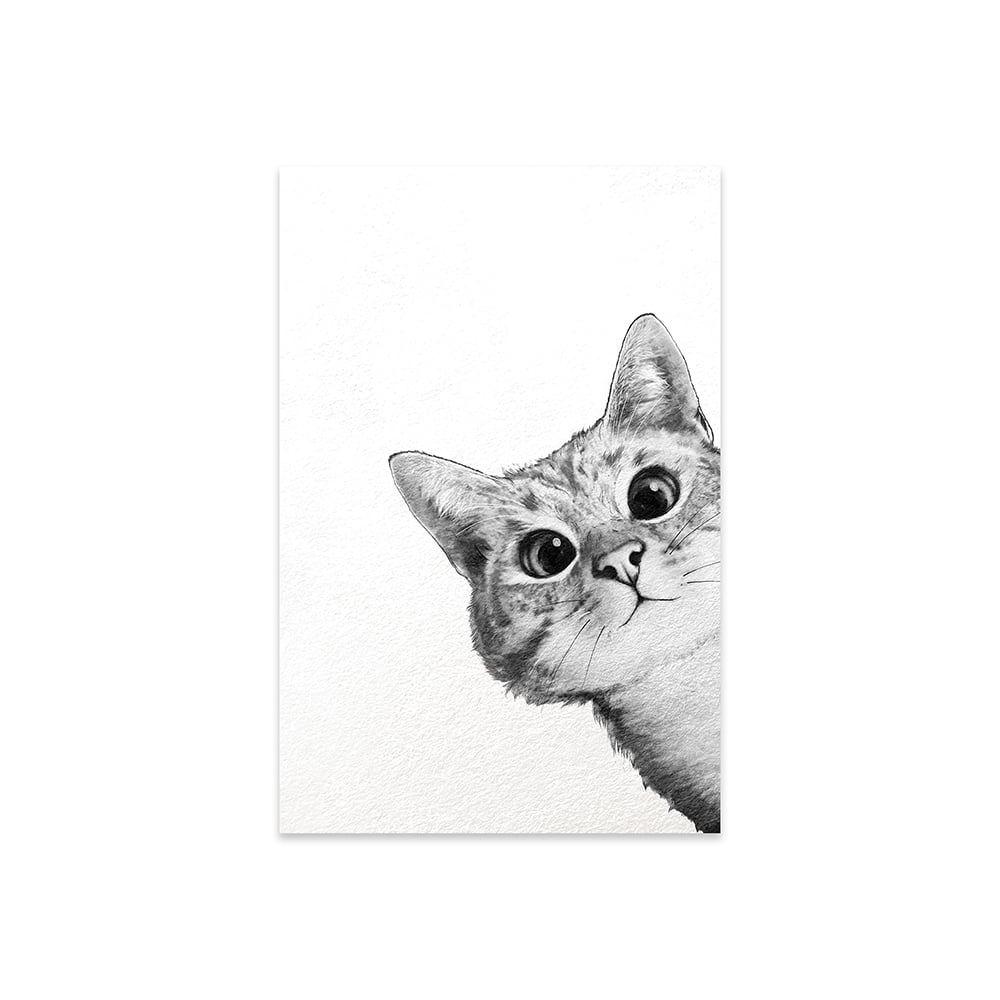 Sneaky Cat Print On Acrylic Glass by Laura Graves