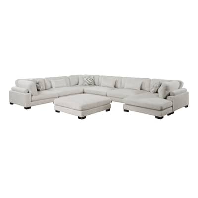 Abbeville Microfiber 7-Piece Modular Sectional with Chaise and Ottoman