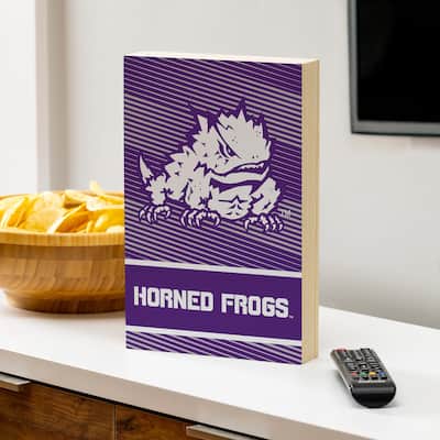 Texas Christian University Wooden Tabletop Mantel Shelf Sign