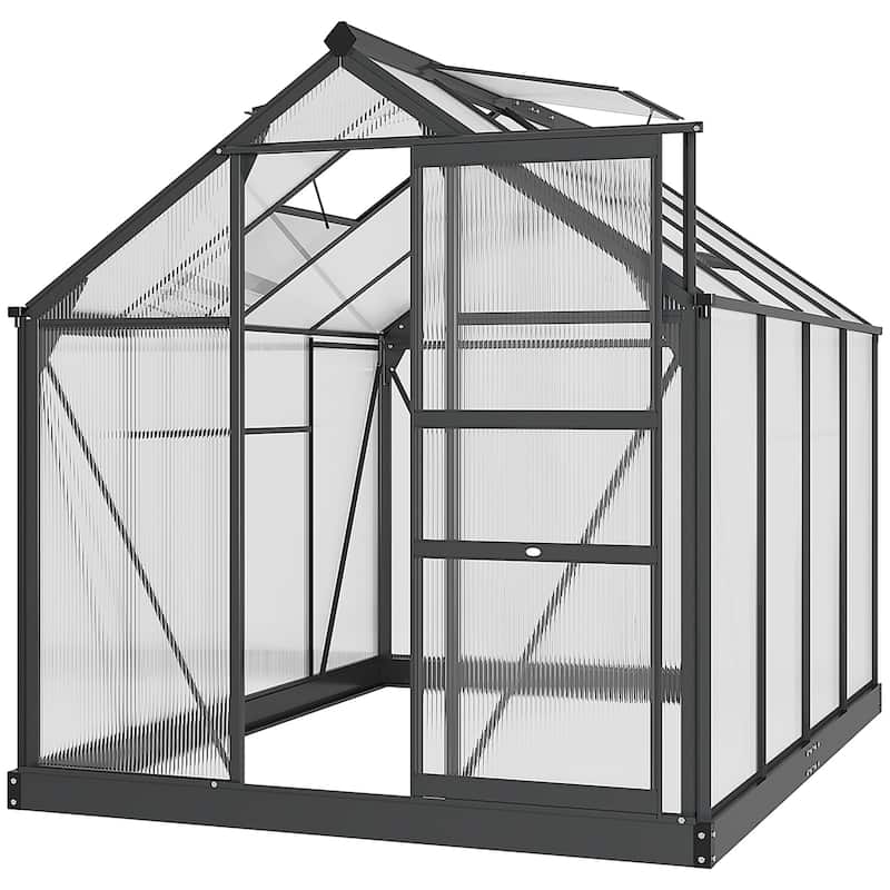 Outsunny Polycarbonate Walk-in Garden Greenhouse - Clear
