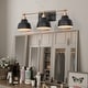 preview thumbnail 17 of 29, Modern Farmhouse Black Gold 3-Light Bathroom Vanity Lights Dimmable Wall Sconces