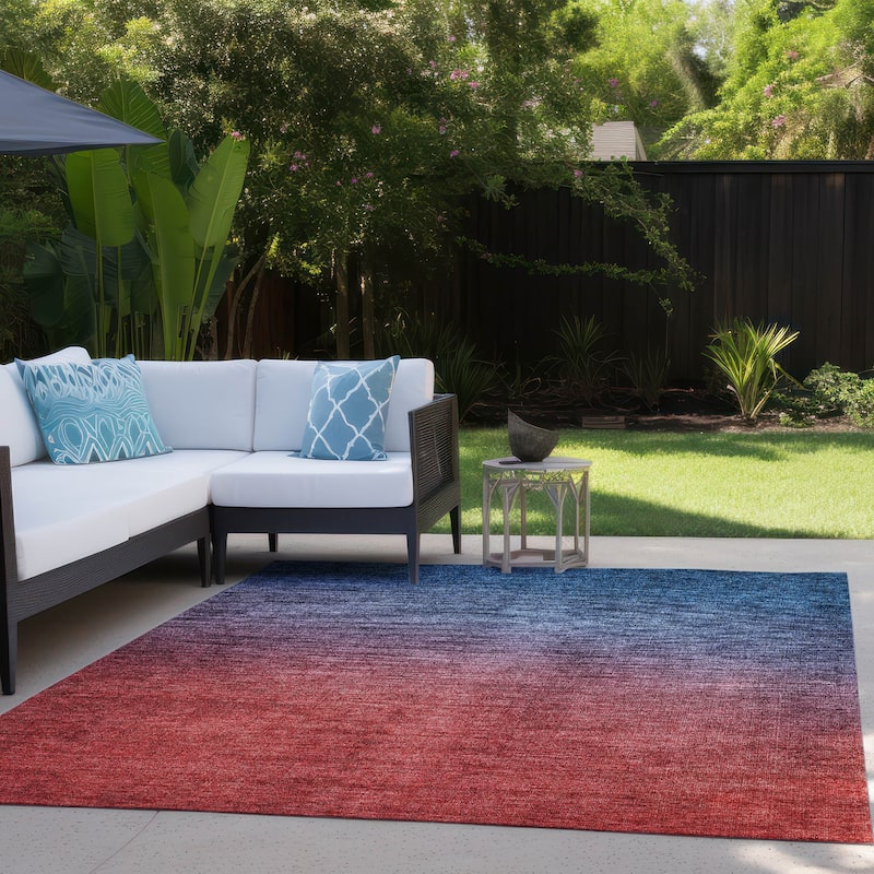 Machine Washable Indoor/ Outdoor Chantille Modern Ombre Rug