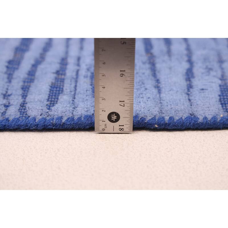 ECARPETGALLERY Hand Loomed Elysian Slate Blue Viscose Rug - 5'10 x 8'11