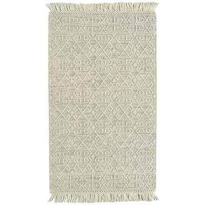 Mara Collection Ivory Square Indoor Throw Rug