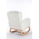 preview thumbnail 54 of 98, Teddy Fabric Upholstered Rocking Armchair with Solid Wood Frame & Legs, Cozy Ergonomic Lounge Chair with Soft Cushioning