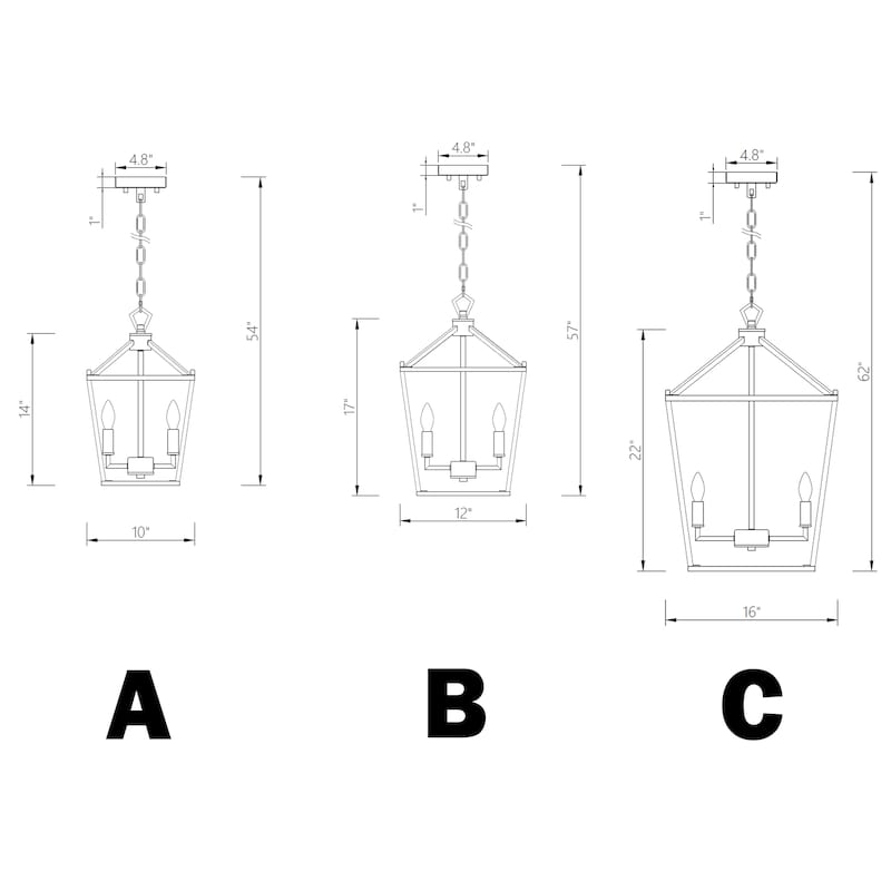 Buelex Lamp Post Lantern Style Iron Chandelier