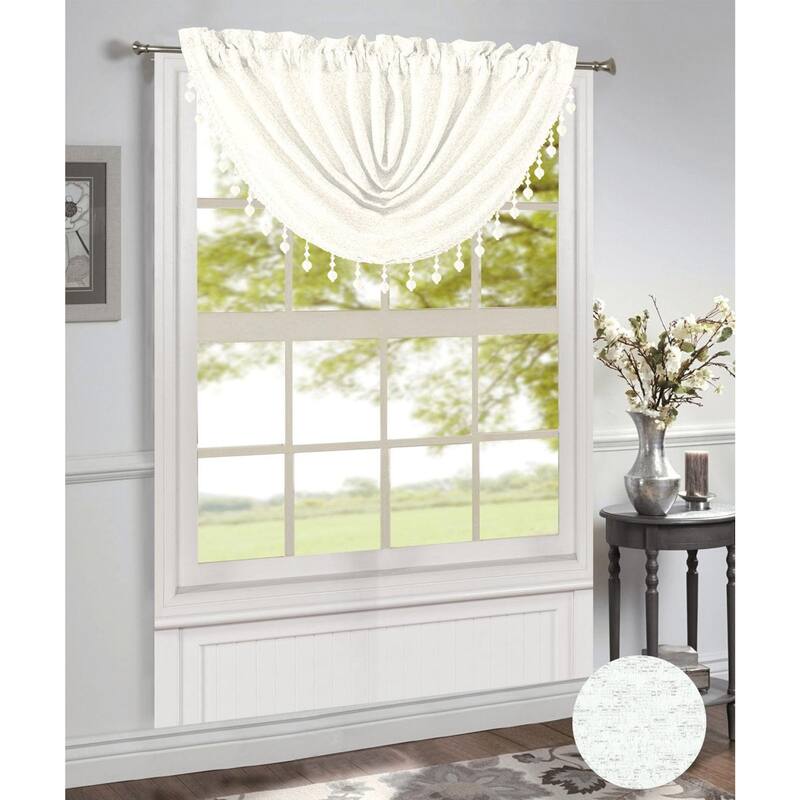 Norah Jacquard Rod Pocket Window Panel and Valance Treatments, All Sold Separately