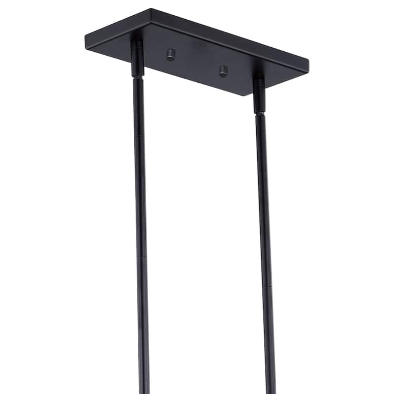 Oslo 5L Black Urban Loft Linear Chandelier Island Pendant Light Fixture - 36.75-in W x 15.25-in H x 9.25-in D