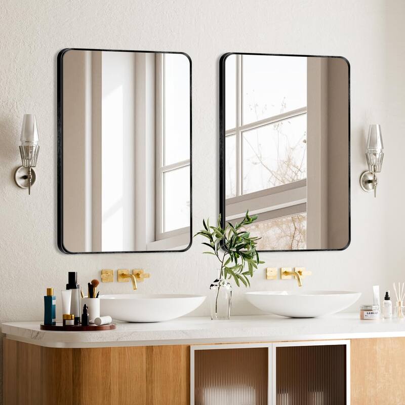 Wall Mount Bathroom Rectangle Vanity Mirror (Horizontal/Vertical)