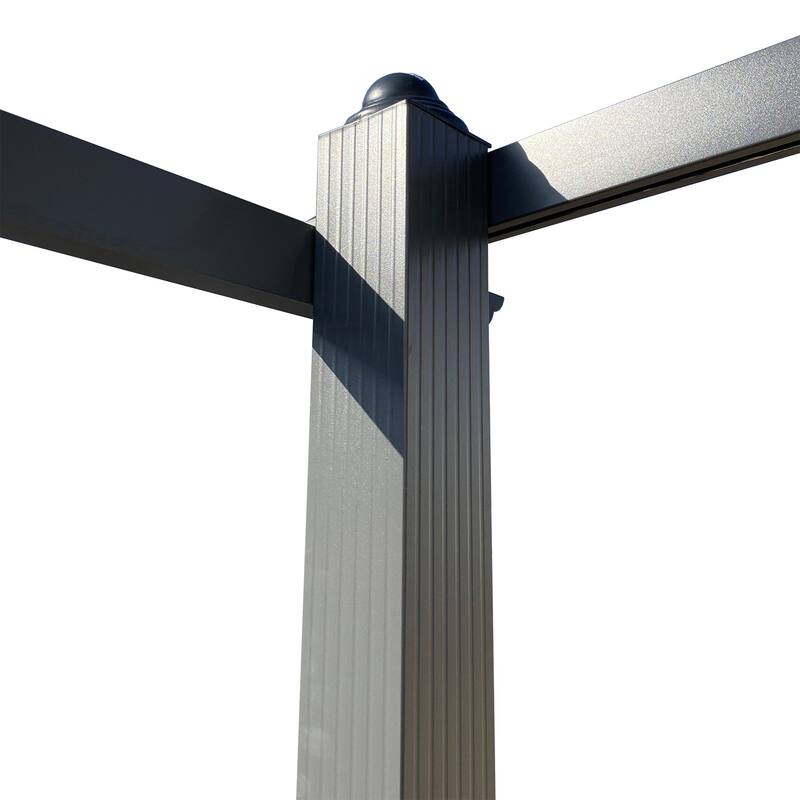 13' x10' Outdoor Steel Patio Pergola with Grey Shade Canopy