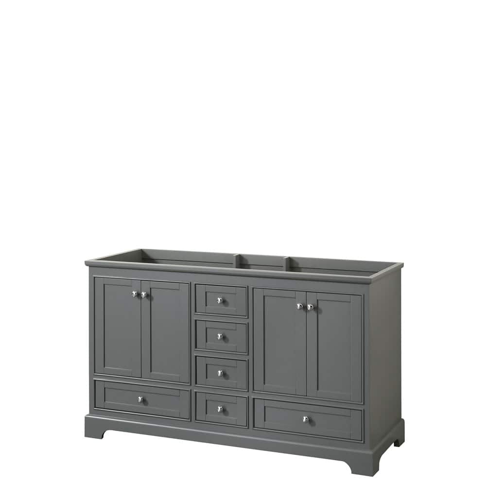 Wyndham Collection Deborah 59-1/4" Free Standing Double Wood Vanity