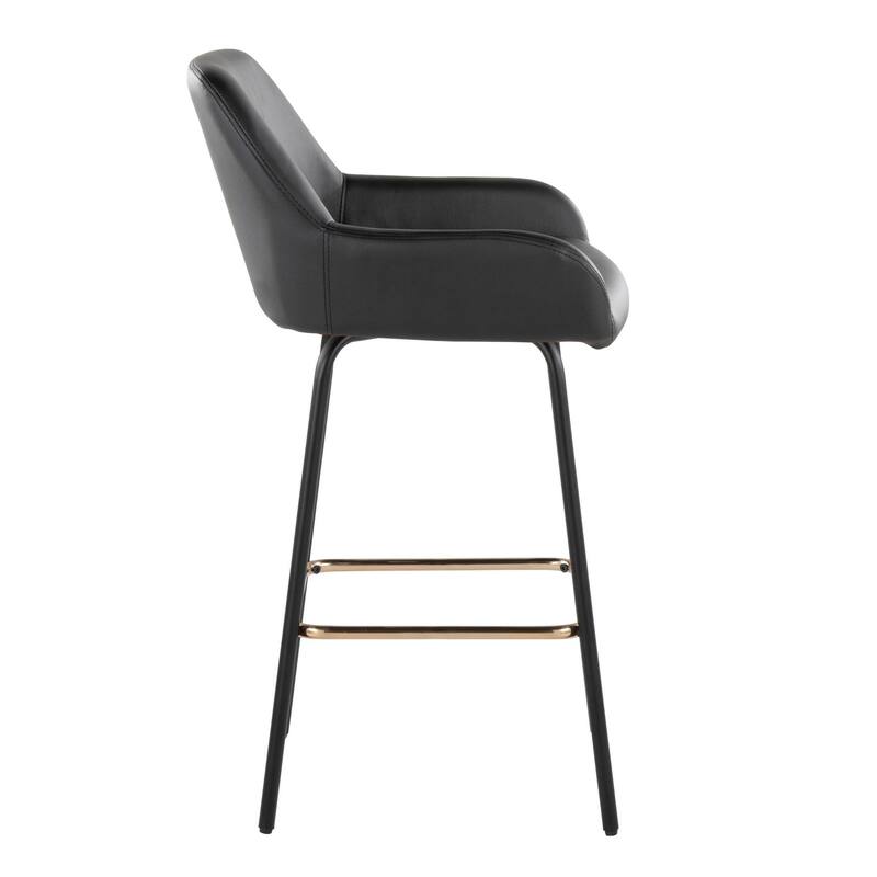 Porch & Den Galotti Fixed Height Counter Stool with Metal Legs & Square Footrest (Set of 2)