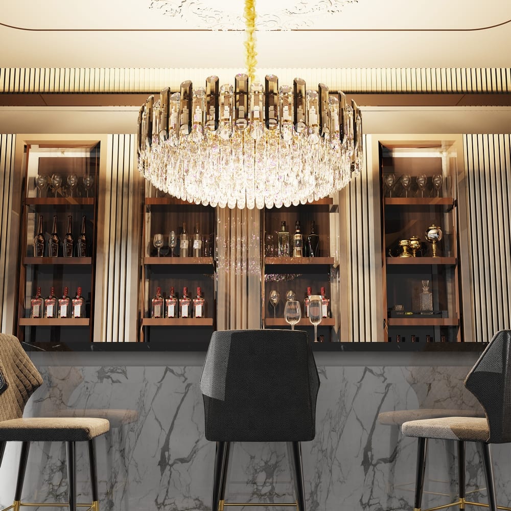 Modern Crystal Chandeliers Lighting Pendant Ceiling Lamp with 3 Colors