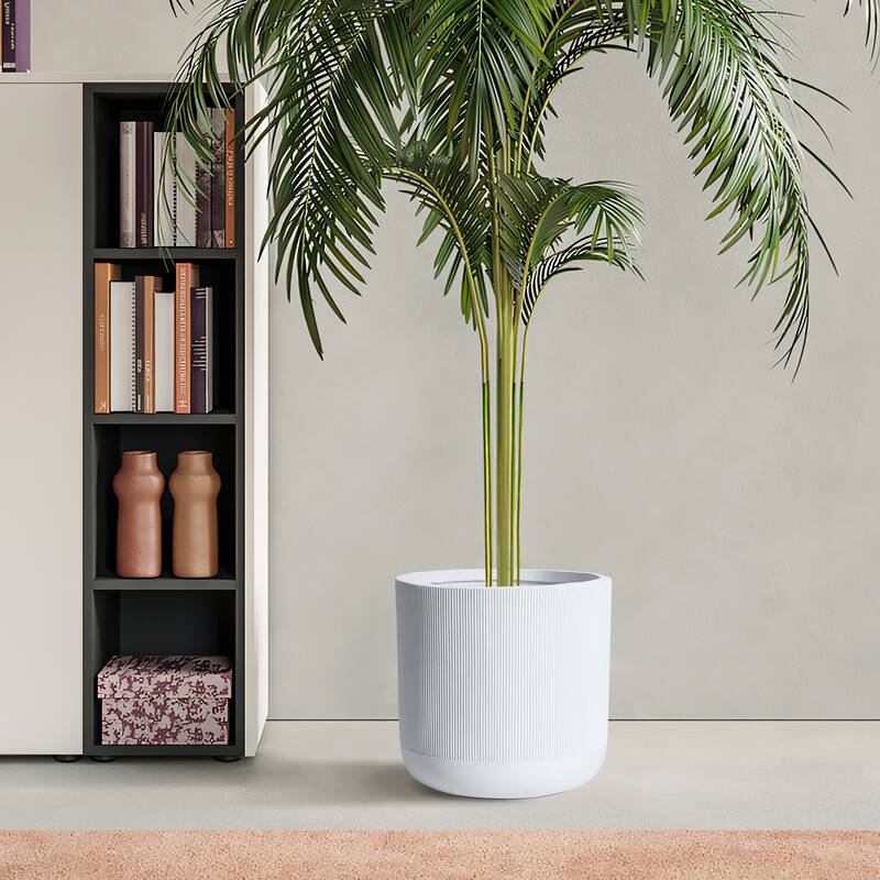 Round Striped Indoor/Outdoor MgO Planter
