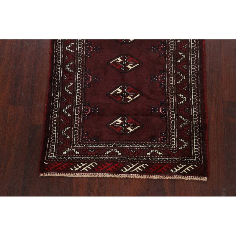 Traditional Geometric Persian Balouch Area Rug Wool Hand-knotted - 2'9" x 3'10"