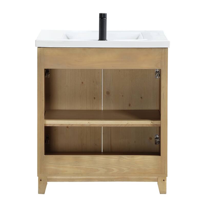 Palos Single Bath Vanity with Ceramic Basin Top without Mirror