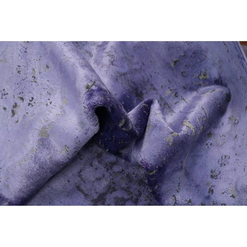 Machine Made Oriental Polyester Carpet Traditional Floral Purples Tabriz Area Rug - 7' 5'' X 5' 2''