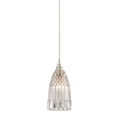 Kersey 1-Light Mini Pendant in Satin Nickel with Clear Crystal
