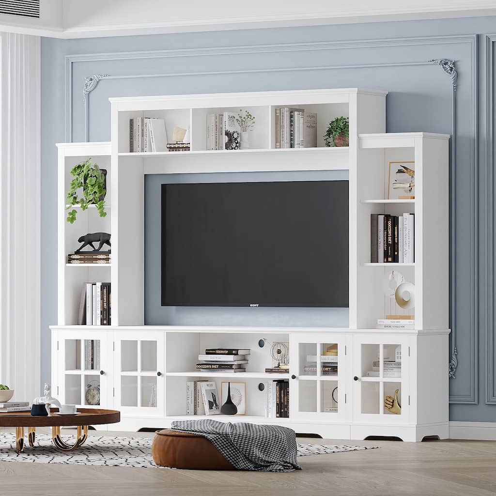 Wall Unit TV Stand with Storage Large Entertainment Center with Bookshelves