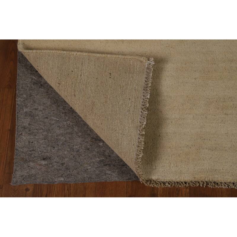 Muted Gabbeh Oriental Area Rug Hand-Knotted Wool Carpet - 8'1" x 9'10"