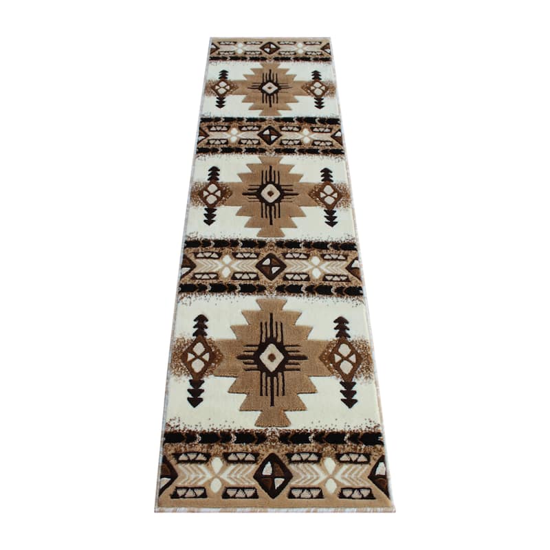Traditional Southwestern Style Olefin Fiber Geometric Area Rug
