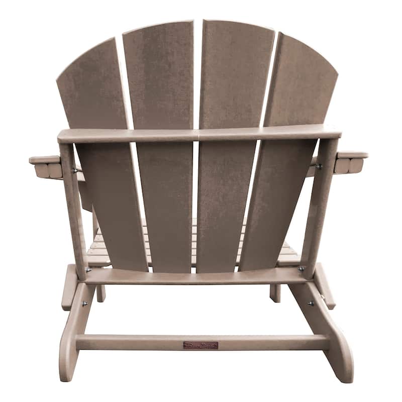Panama Jack Polyresin Folding Taupe Adirondack Chair - 30"L x 32"W x 36"H