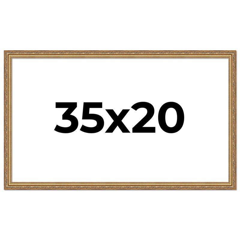 35x20 Frame Red Solid Wood Picture Frame Width 1.75 Inches | Interior Frame Depth 1 13/16 Inches