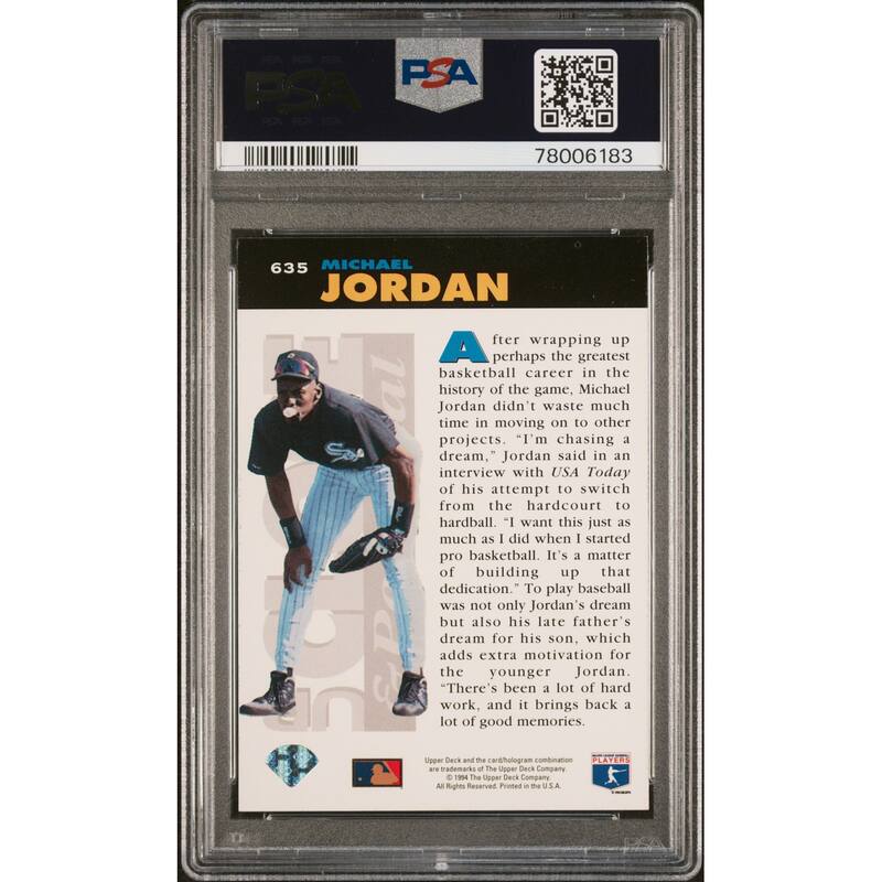 Michael Jordan 1994 Upper Deck Collectors Choice Basketball Card #635 PSA 9 - 8' x 11'