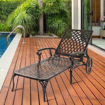 Metal Adjustable Outdoor Chaise Lounge