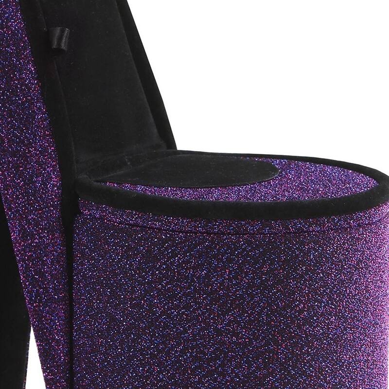 9" Blue And Black Glitter Velvet High Heel Jewelry Box