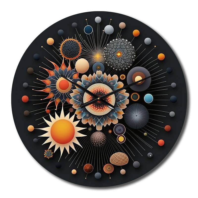 Designart "Geometry Of Spirit Spiritual Abstract V" Modern Geometric Oversized Wall Clock