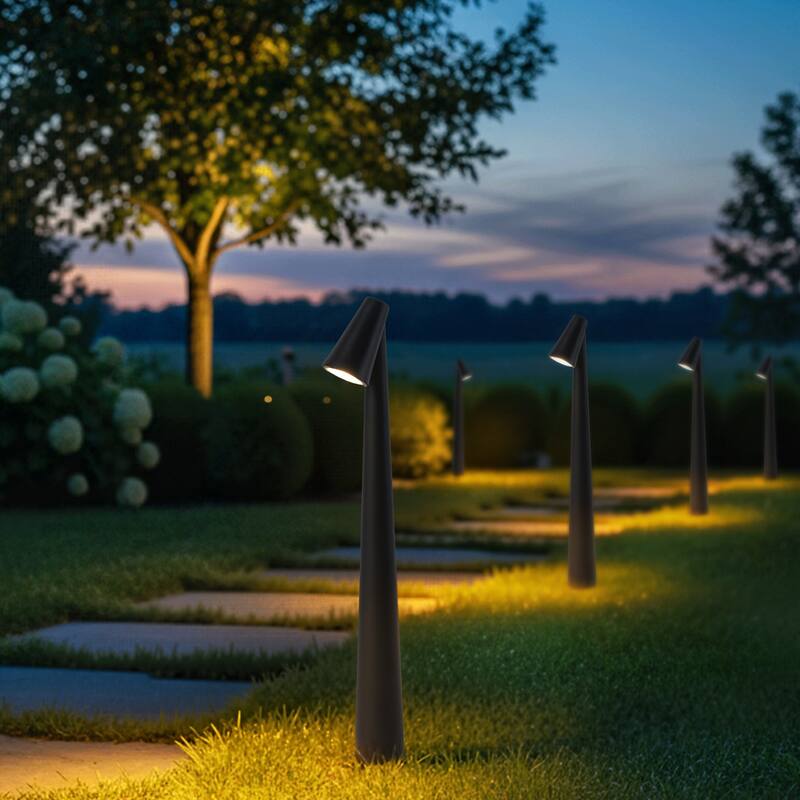 C Cattleya Low-Voltage Matte Black Aluminum 3000K LED Outdoor Path Light