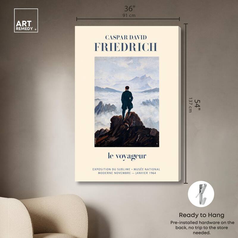 Wanderer in a Sea of Mist Canvas by Art Remedy, Gallery Wrapped