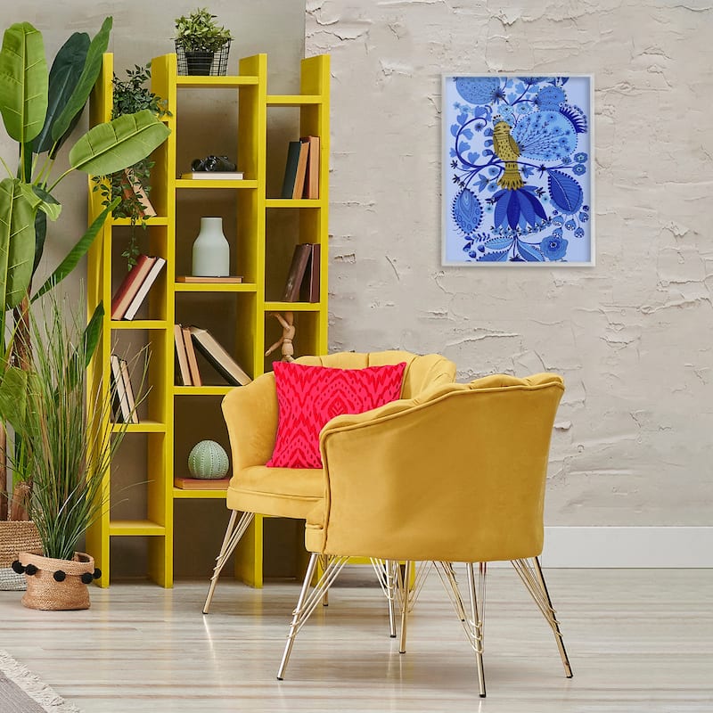 Stupell Folk Inspired Whimsical Bird Framed Giclee Art Design By Kay Widdowson