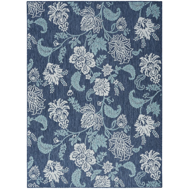Nourison Garden Oasis Indoor/Outdoor Nature Area Rug - Navy - 4' x 6'