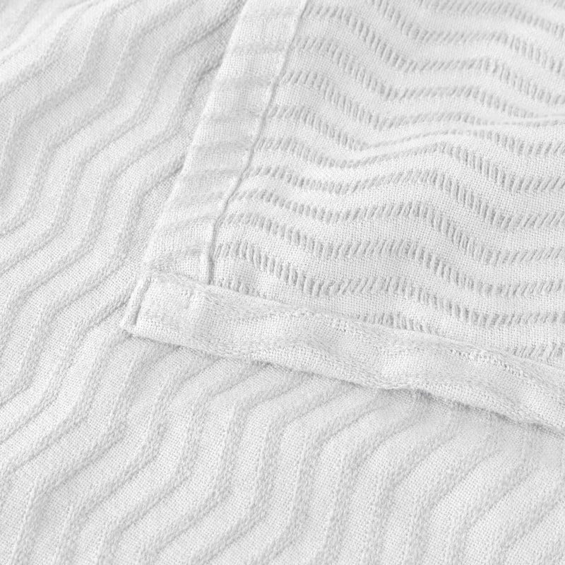 Blue Nile Mills Chevron Striped Jacquard Dobby Weave Cotton Throw Blanket