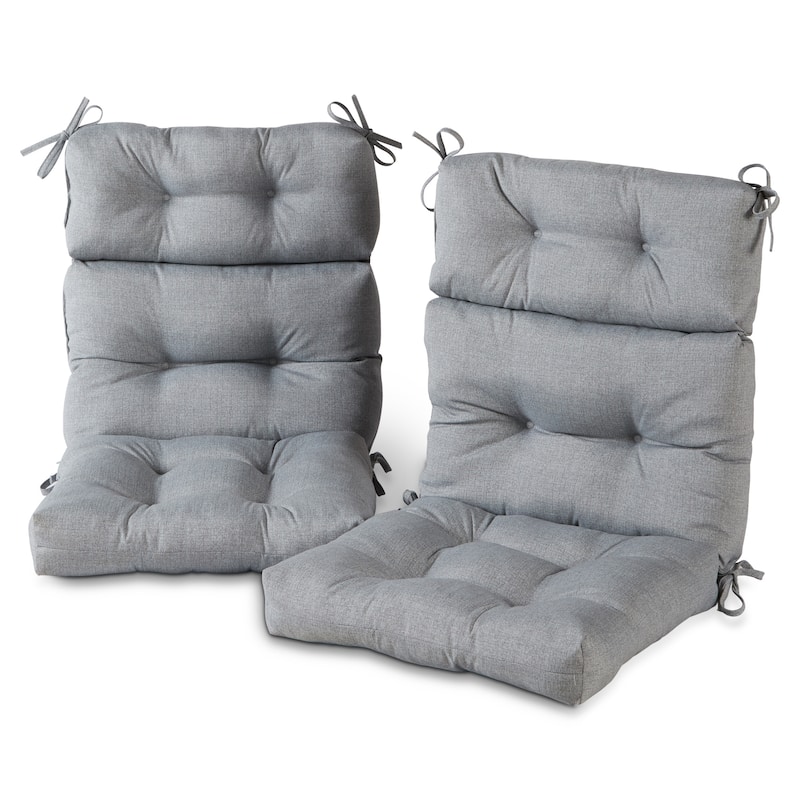 Outdoor 44-in x 22-in High Back Chair Cushion (Set of 2) (Cushions Only) - Heather Gray